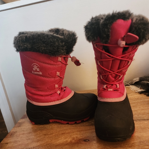 Pink and Black Winter Boots - Picture 2 of 3